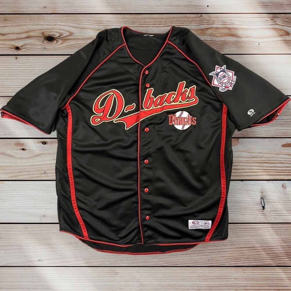 Arizona Diamondbacks Jersey Men's XL Black Y2K Embroidered Button Up True Fan